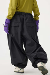 Pantalones de nieve holgados con cordón para mujer en color café 
