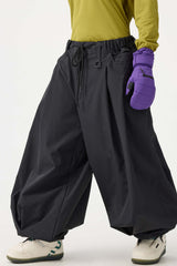 Pantalones de nieve holgados con cordón para mujer en color café 