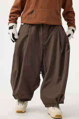 Pantalones de nieve holgados con cordón negro para hombre 
