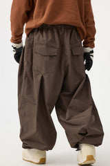 Pantalones de nieve holgados con cordón en color beige para hombre 