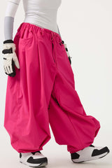 Pantalones de nieve holgados con cordón para mujer en color café 