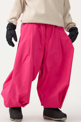 Pantalones de nieve holgados con cordón en color beige para hombre 
