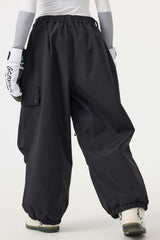 Women's Khaki Baggy Wear-resistant Waterproof Snow Pants