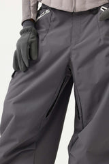 Women's Khaki Baggy Wear-resistant Waterproof Snow Pants