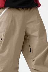 Men's Khaki Baggy Wear-resistant Waterproof Snow Pants