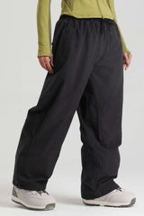 Women's Caramel Baggy Soft Brushed Retro Snow Pants