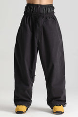 Men's Black Baggy Soft Brushed Retro Snow Pants