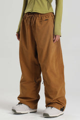 Women's Caramel Baggy Soft Brushed Retro Snow Pants