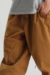 Men's Black Baggy Soft Brushed Retro Snow Pants