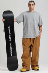 Men's Caramel Baggy Soft Brushed Retro Snow Pants