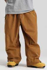 Men's Black Baggy Soft Brushed Retro Snow Pants