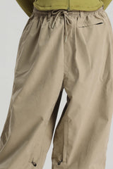 Women's Khaki Baggy Soft Brushed Retro Snow Pants