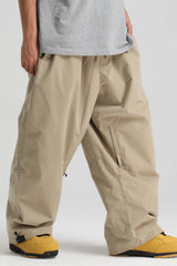 Men's Black Baggy Soft Brushed Retro Snow Pants