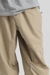Men's Beige Baggy Soft Brushed Retro Snow Pants