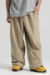 Men's Caramel Baggy Soft Brushed Retro Snow Pants