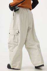 Women's Dark Brown Baggy Oxford Wear-resistant Snow Pants