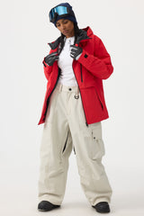 Women's Dark Brown Baggy Oxford Wear-resistant Snow Pants
