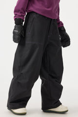 Women's Denim Baggy Oxford Wear-resistant Snow Pants