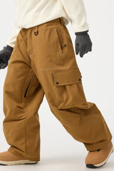 Women's Denim Baggy Oxford Wear-resistant Snow Pants