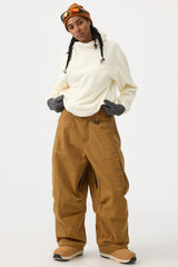 Women's Denim Baggy Oxford Wear-resistant Snow Pants