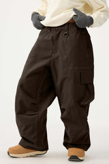 Women's Denim Baggy Oxford Wear-resistant Snow Pants