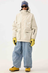 Women's Dark Brown Baggy Oxford Wear-resistant Snow Pants