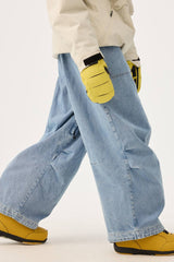 Women's Denim Baggy Oxford Wear-resistant Snow Pants