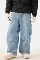 Men's Denim Baggy Oxford Wear-resistant Snow Pants