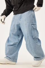 Men's Dark Brown Baggy Oxford Wear-resistant Snow Pants