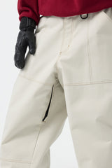 Women's Dark Brown Baggy Oxford Workwear Snow Pants