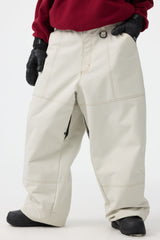Women's Dark Brown Baggy Oxford Workwear Snow Pants