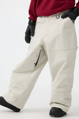 Women's Dark Brown Baggy Oxford Workwear Snow Pants