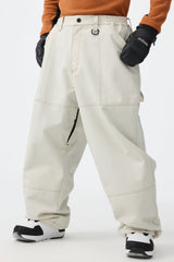Men's Dark Brown Baggy Oxford Workwear Snow Pants