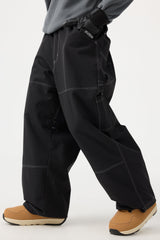 Women's Dark Brown Baggy Oxford Workwear Snow Pants