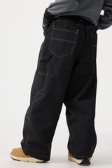 Women's Dark Brown Baggy Oxford Workwear Snow Pants