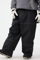 Men's Dark Brown Baggy Oxford Workwear Snow Pants