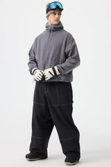 Men's Dark Brown Baggy Oxford Workwear Snow Pants