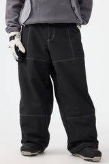 Men's Dark Brown Baggy Oxford Workwear Snow Pants