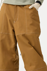Women's Dark Brown Baggy Oxford Workwear Snow Pants
