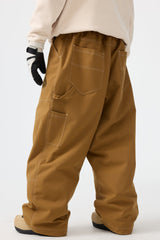 Men's Dark Brown Baggy Oxford Workwear Snow Pants