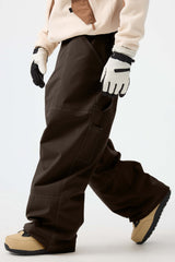 Men's Dark Brown Baggy Oxford Workwear Snow Pants