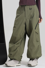 Women's Light Gray Lightweight Breathable Baggy Snow Pants