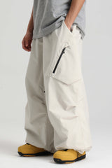 Men's Off White Lightweight Breathable Baggy Snow Pant
