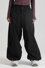 Women's Black Lightweight Breathable Baggy Snow Pants