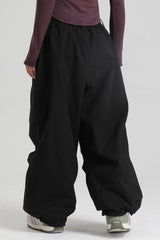 Women's Black Lightweight Breathable Baggy Snow Pants