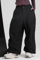 Women's Black Lightweight Breathable Baggy Snow Pants