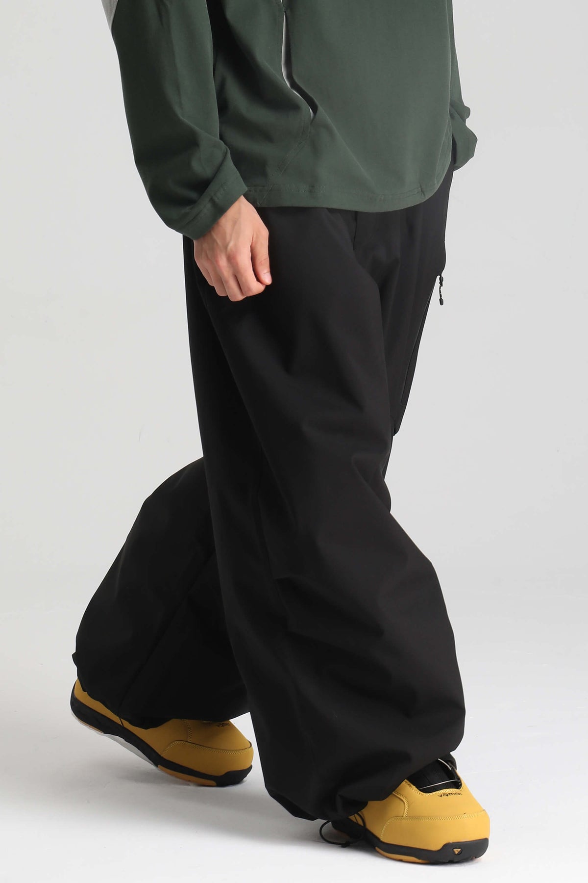 Men's Black Lightweight Breathable Baggy Snow Pants