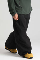 Men's Black Lightweight Breathable Baggy Snow Pants