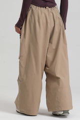 Women's Khaki Lightweight Breathable Baggy Snow Pants