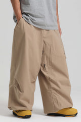Men's Off White Lightweight Breathable Baggy Snow Pant